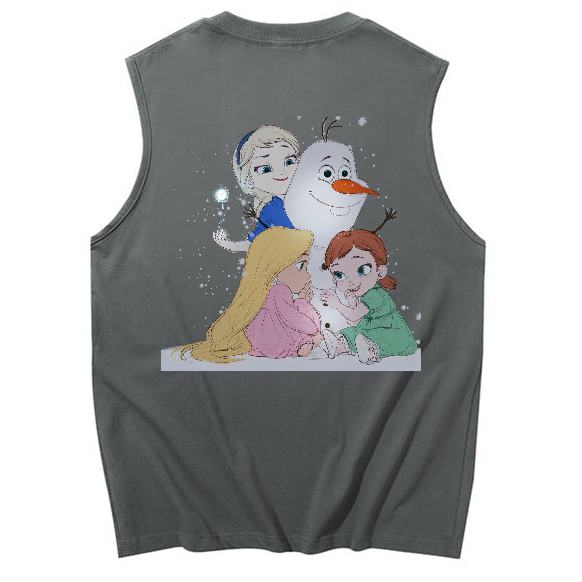 （画像用） アナと雪の女王 アンナ エルサ Frozen Anna Elsa コットン100％タンクトップ（背面プリント）